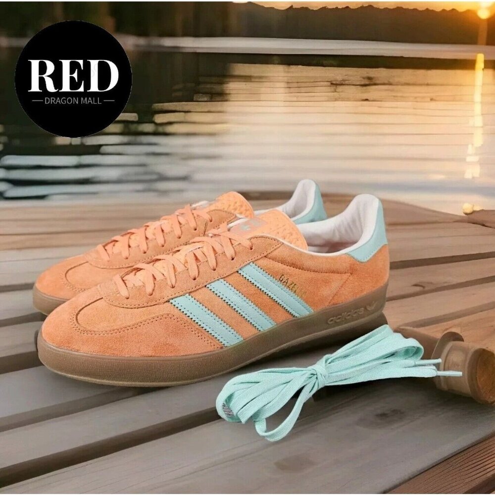 Adidas Originals GAZELLE INDOOR IH7499 Easy Orange Clear Mint Gum - Men's Sz 10